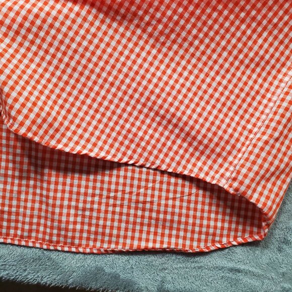 Saddlebred Button Down Short Sleeve Plaid Shirt 1 Pckt Orange White Men Sz 2XLT - Picture 8 of 10